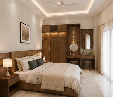 Interior design concept for a bedroom